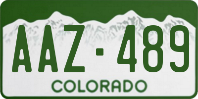 CO license plate AAZ489