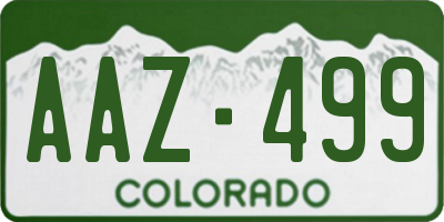 CO license plate AAZ499