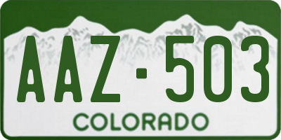 CO license plate AAZ503