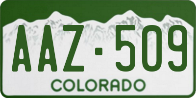 CO license plate AAZ509