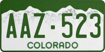 CO license plate AAZ523