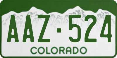 CO license plate AAZ524