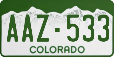 CO license plate AAZ533