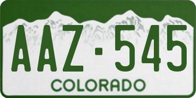 CO license plate AAZ545