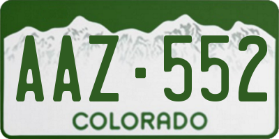 CO license plate AAZ552
