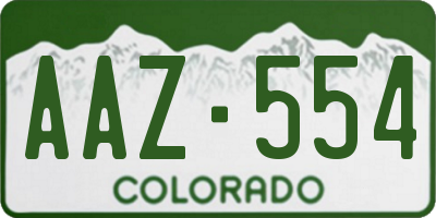 CO license plate AAZ554
