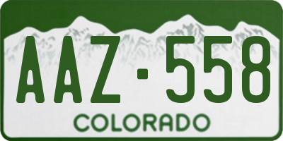 CO license plate AAZ558