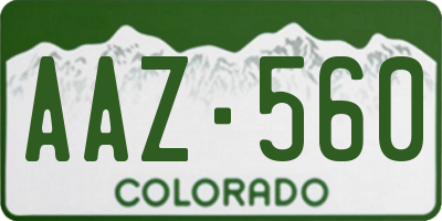 CO license plate AAZ560