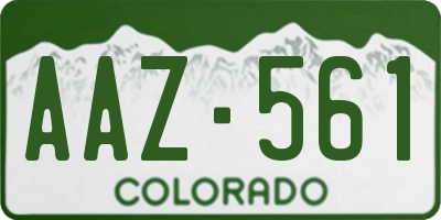 CO license plate AAZ561