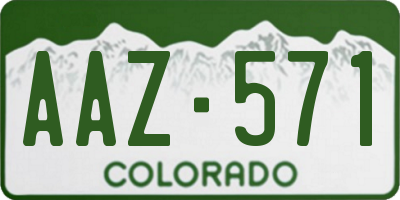 CO license plate AAZ571
