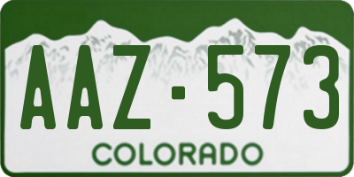 CO license plate AAZ573