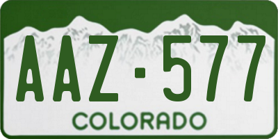 CO license plate AAZ577