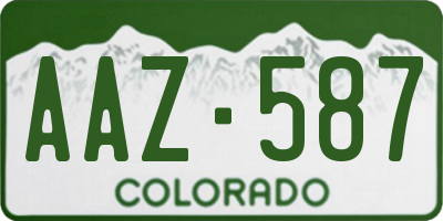 CO license plate AAZ587