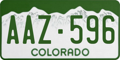 CO license plate AAZ596