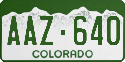 CO license plate AAZ640