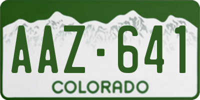 CO license plate AAZ641