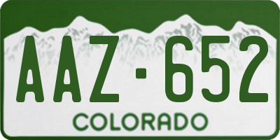 CO license plate AAZ652