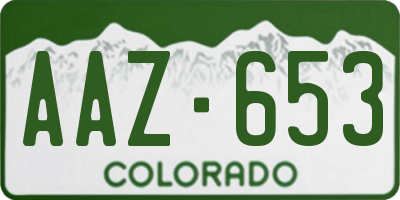 CO license plate AAZ653