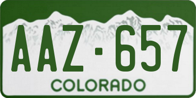 CO license plate AAZ657