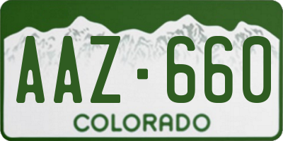 CO license plate AAZ660