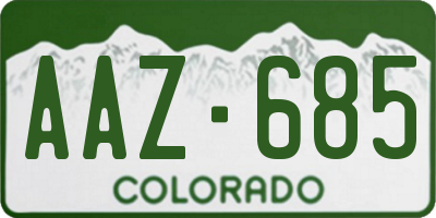 CO license plate AAZ685