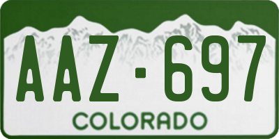 CO license plate AAZ697