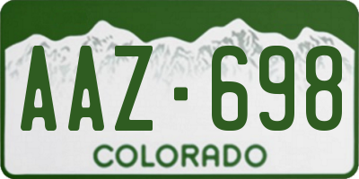 CO license plate AAZ698