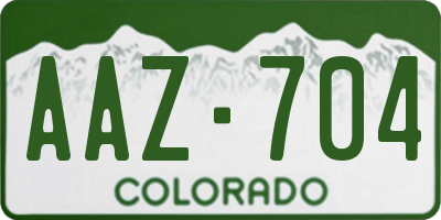 CO license plate AAZ704