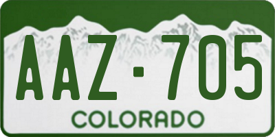 CO license plate AAZ705