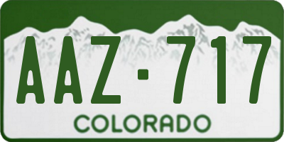 CO license plate AAZ717