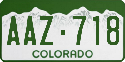 CO license plate AAZ718