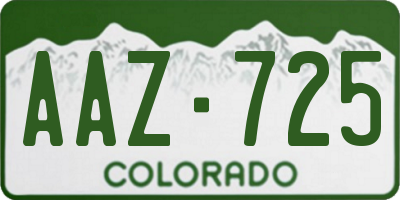 CO license plate AAZ725