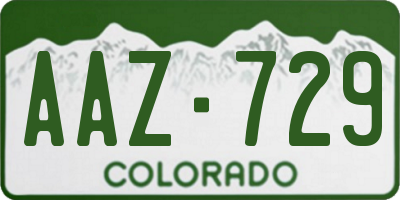CO license plate AAZ729