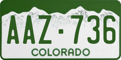 CO license plate AAZ736
