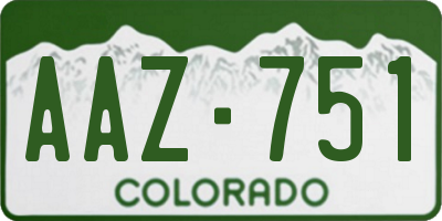 CO license plate AAZ751
