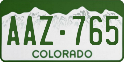 CO license plate AAZ765