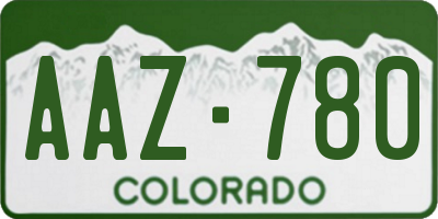 CO license plate AAZ780