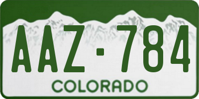 CO license plate AAZ784