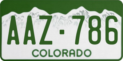 CO license plate AAZ786