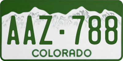 CO license plate AAZ788