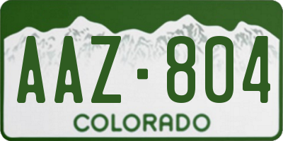 CO license plate AAZ804