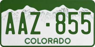 CO license plate AAZ855