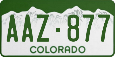 CO license plate AAZ877