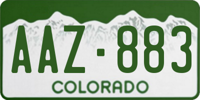 CO license plate AAZ883