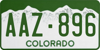 CO license plate AAZ896