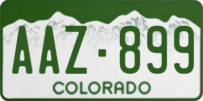 CO license plate AAZ899