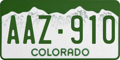 CO license plate AAZ910