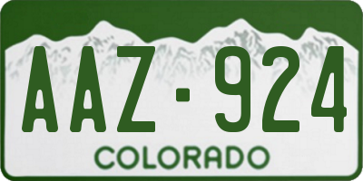 CO license plate AAZ924
