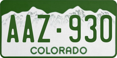 CO license plate AAZ930