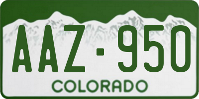 CO license plate AAZ950